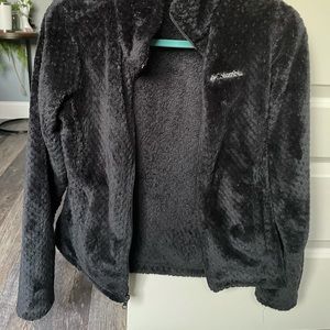 fuzzy black Columbia jacket